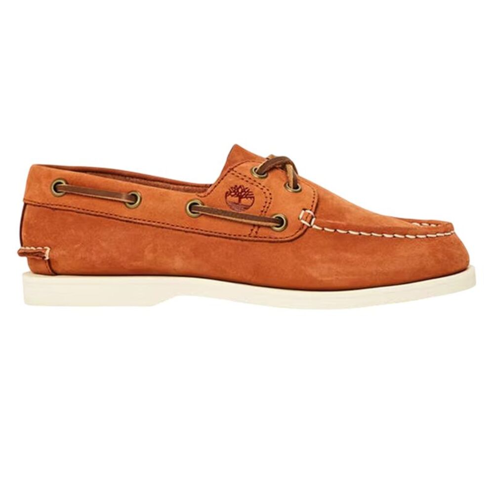Timberland Mens Classic Nubuck Moc Toe Flat Boat Shoes / Rust